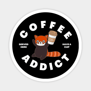 Kawaii red panda Coffee Addict Cute and Cuddly Redpanda Art Magnet